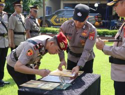 Polres Maros Gelar Serah Terima Jabatan Sejumlah Pejabat Utama Dan Kapolsek Jajaran